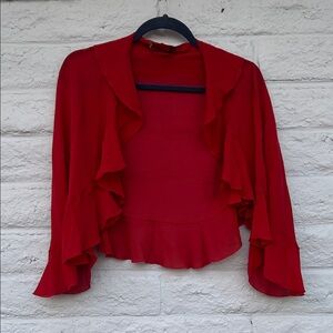 Vintage Silk BCBGMaxAzria Red Cropped Coverlet